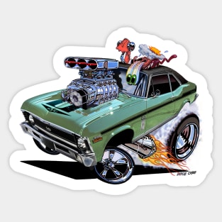 SUPER Nova green muscle car1970 Nova SS Sticker